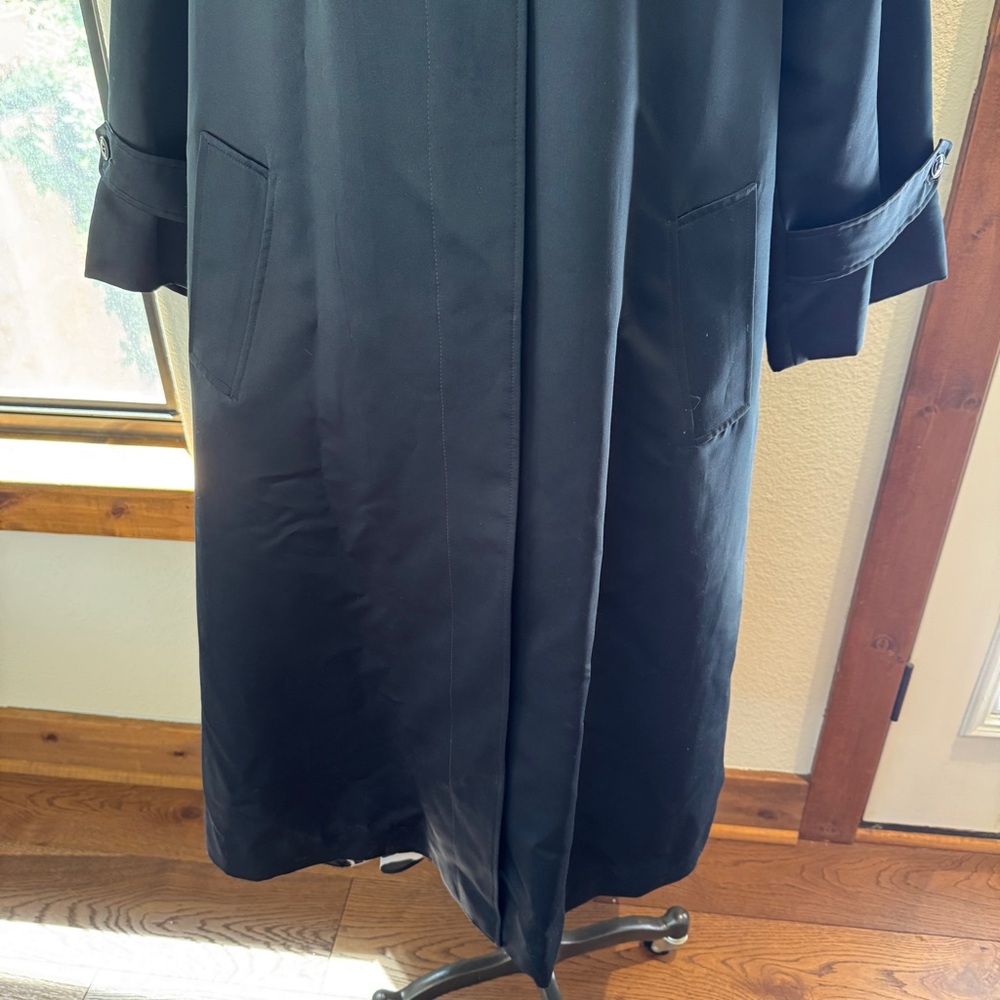 Vintage Lillie Rubin 1970s Black Opera Satin Swing Coat Size Large - Picture 10 of 13